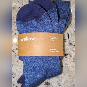 🧦 Wellow Bamboo Compression Socks X-Large 18–25 mmHg Blue NWT